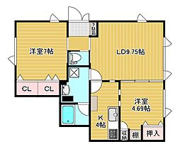 メゾンド・セアス 1-1 ｜ 北海道北見市東陵町180番地1（賃貸アパート2LDK・1階・57.10㎡） その2