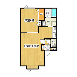 ハーベスト 1LDKの間取図画像