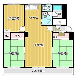 ツチヤハイツ 3LDKの間取図画像