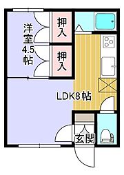 ホワイトビレッジ 1LDKの間取図画像