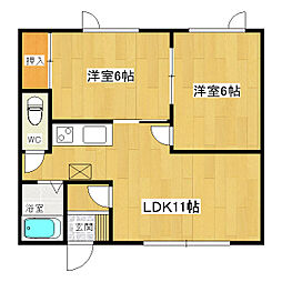 藤井マンション 2LDKの間取図画像