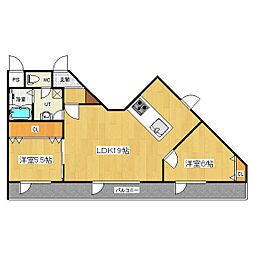 パセオさいわい 2LDKの間取図画像