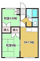 コーポにいもと 2DKの間取図画像