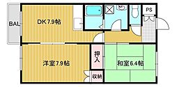ハイツシャレード 2DKの間取図画像