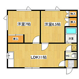 コーポ栄進堂2 2LDKの間取図画像