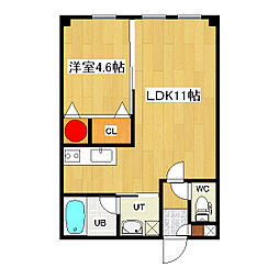 ヴァンドーム青葉 1LDKの間取図画像