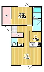 桜VI 1LDKの間取図画像