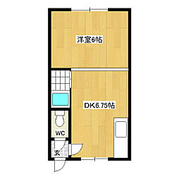 ニューハウス南陽 1DKの間取図画像