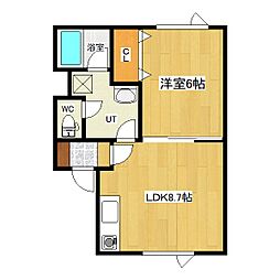 コンフォートL・R 1LDKの間取図画像
