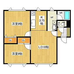 メゾン三寶3 2LDKの間取図画像