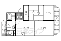 ハイツクローバー 1LDKの間取図画像