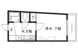 パープルゲート 1Kの間取図画像