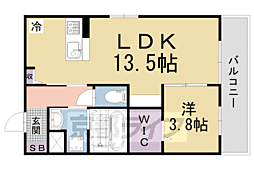 J'fort京都山科 1LDKの間取図画像