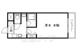 カサコモーダ東野 1Kの間取図画像