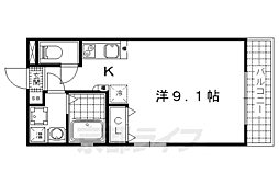 パークス京都東 1Kの間取図画像