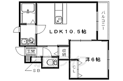 辻アパート 1LDKの間取図画像