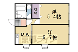 レオパレス久世 2DKの間取図画像
