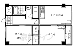 コーポラス伏見 2DKの間取図画像