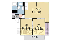 エクセレント桜ケ丘B棟 2LDKの間取図画像