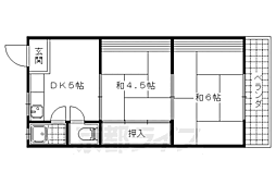 コーポ田山 2DKの間取図画像