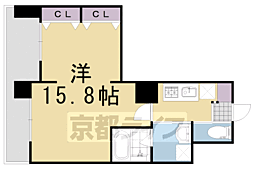 グランレブリー洛西口 1Kの間取図画像