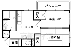 沢町ハイツ 2LDKの間取図画像