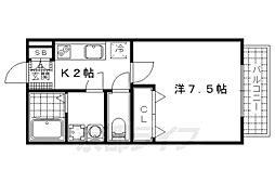 サンラック御陵 1Kの間取図画像
