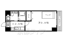 アートプラザ枚方 1Kの間取図画像
