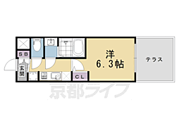 京都市南区戒光寺町マンション 1Kの間取図画像