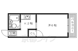 氷室第一ハイツ 1Kの間取図画像