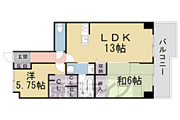 サニーコート山科 2LDKの間取図画像