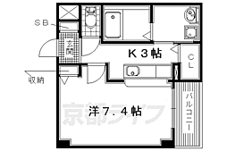 プリマベーラくずは 1Kの間取図画像