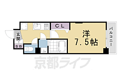 Luxe京都西大路 1Kの間取図画像
