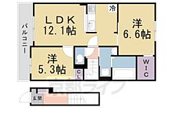 クール・ド・リリー 2LDKの間取図画像