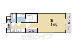 ベラジオ京都洛南グルーブ 1Kの間取図画像