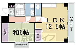 トーシンハイツ桃山 1LDKの間取図画像