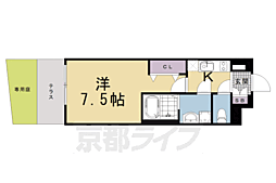京都市伏見区竹田向代町川町マンション 1Kの間取図画像