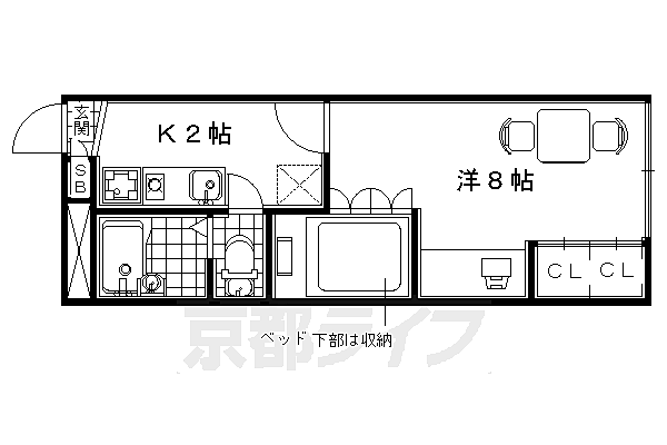 レオパレス州見台 101｜京都府木津川市州見台(賃貸アパート1K・1階・22.35㎡)の写真 その2