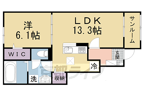 カーサ　フェリーチェ 103｜京都府京田辺市草内上リ立(賃貸アパート1LDK・1階・50.01㎡)の写真 その2