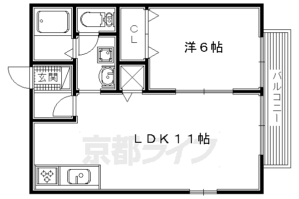 ジャンシアーヌ 205｜大阪府枚方市出口(賃貸アパート1LDK・2階・40.92㎡)の写真 その1