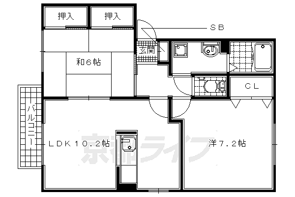 コンフォール 101｜京都府木津川市木津町(賃貸アパート2LDK・1階・54.80㎡)の写真 その2