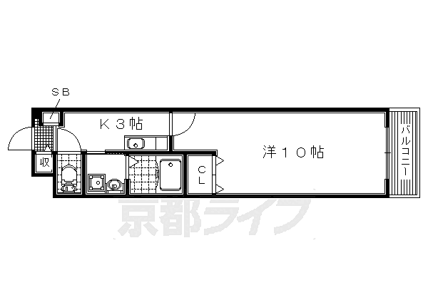 Ｏｒｃｈｉｄ　ｃｏｕｒｔ 302｜大阪府枚方市長尾家具町(賃貸マンション1K・3階・28.56㎡)の写真 その2