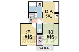 ボンジュール岡山手1番館 1階2LDKの間取り