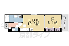 ウィスタリア城陽 301 ｜ 京都府城陽市寺田北東西（賃貸アパート1LDK・3階・40.35㎡） その2