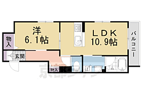 シャーメゾンハピネス参番館 202 ｜ 京都府城陽市枇杷庄西ノ口（賃貸マンション1LDK・2階・45.35㎡） その2