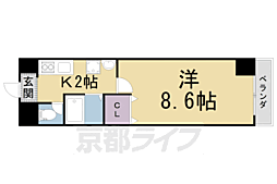 アートプラザ京田辺3 3階1Kの間取り