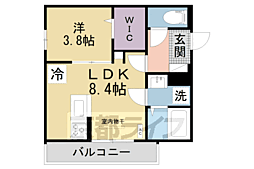 メルベーユドゥ 3階1LDKの間取り