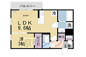 メルベーユドゥ 202 ｜ 京都府京田辺市田辺深田（賃貸アパート1LDK・2階・33.51㎡） その2