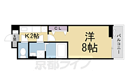 ヒカルサ枚方村野高見台 2階1Kの間取り