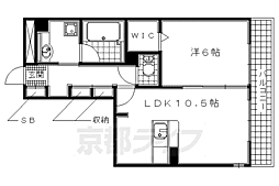 京阪宇治線 木幡駅 徒歩8分の賃貸アパート 1階1LDKの間取り